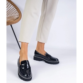 Crni lakirani natikači ukrašeni cirkonima crna 1