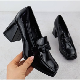 Cipele na Potocki SZ12553 post s crnim ukrasom crna 1