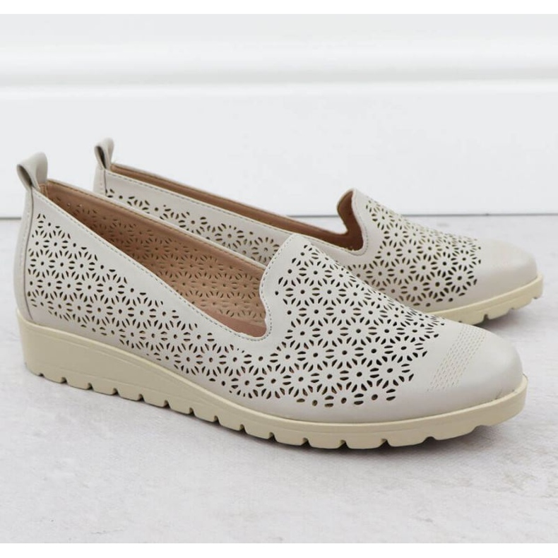 M.Daszyński Cipele na M. Daszyński MR1628-20 u cvijeću siva 2