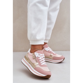 Ženske sjajne sportske cipele na platformi ružičaste ružičasta 2