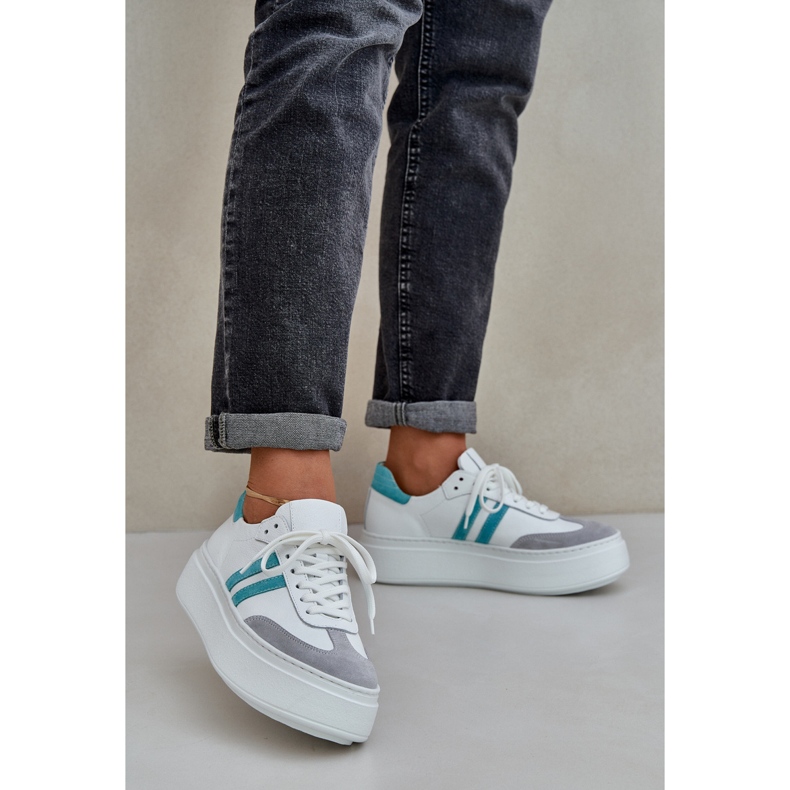 Zazoo N1068S8 Kožne tenisice s niskim ženskim ženskim platformama bijele bijela 2