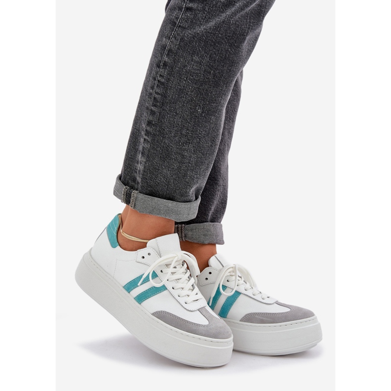 Zazoo N1068S8 Kožne tenisice s niskim ženskim ženskim platformama bijele bijela 1