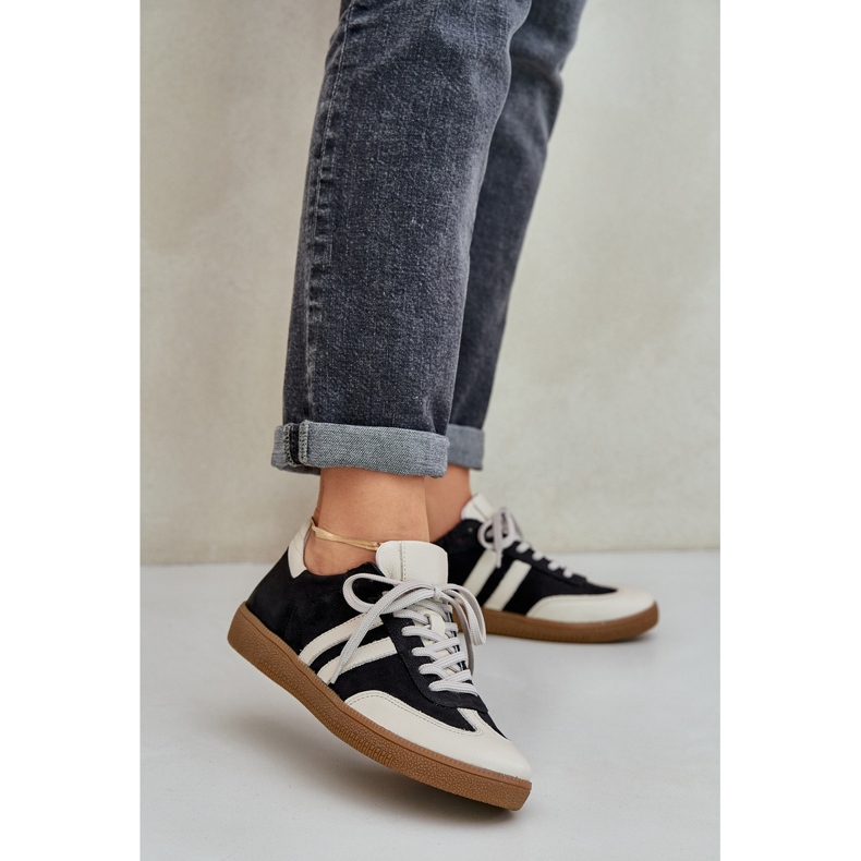 Zazoo N1068 kože niske ženske crne tenisice crno 2