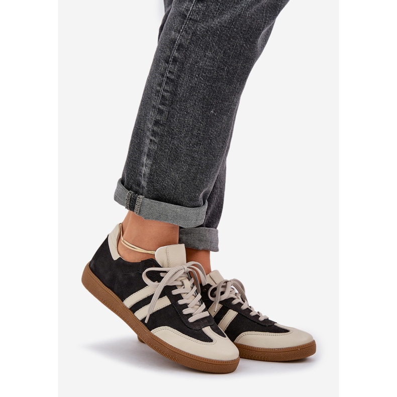 Zazoo N1068 kože niske ženske crne tenisice crno 1