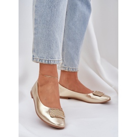 Eko kožne balerine sa zlatnim ukrasom zlatna 2