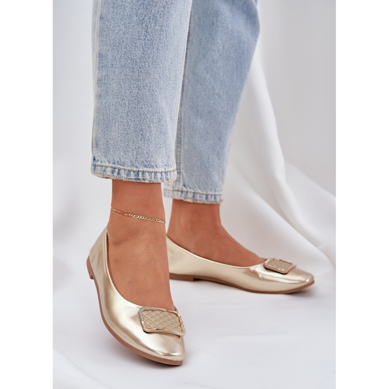Eko kožne balerine sa zlatnim ukrasom 2