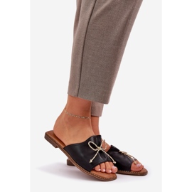 Ravni potplatnici s ukrasnim crnim lukom crna 1