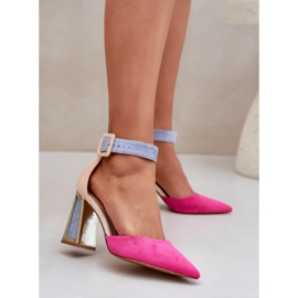 Sandale na stanici s šiljastim nožnim prstima fuksija ružičasta 2