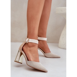 Sandale na stanici s šiljastim nožnim prstima bež 2