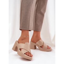 Lagana odjeća -flops -flops na eko kožnom postu bež 2