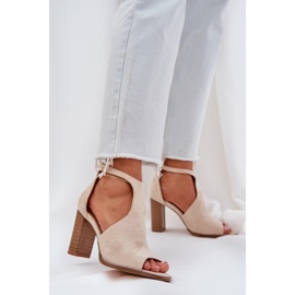 Sandale na svjetlu stupa Eco Suede Bež 2