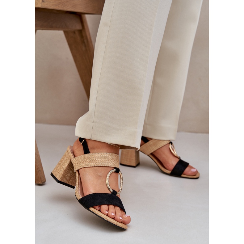 Crne i bež sandale na šanku crno 2