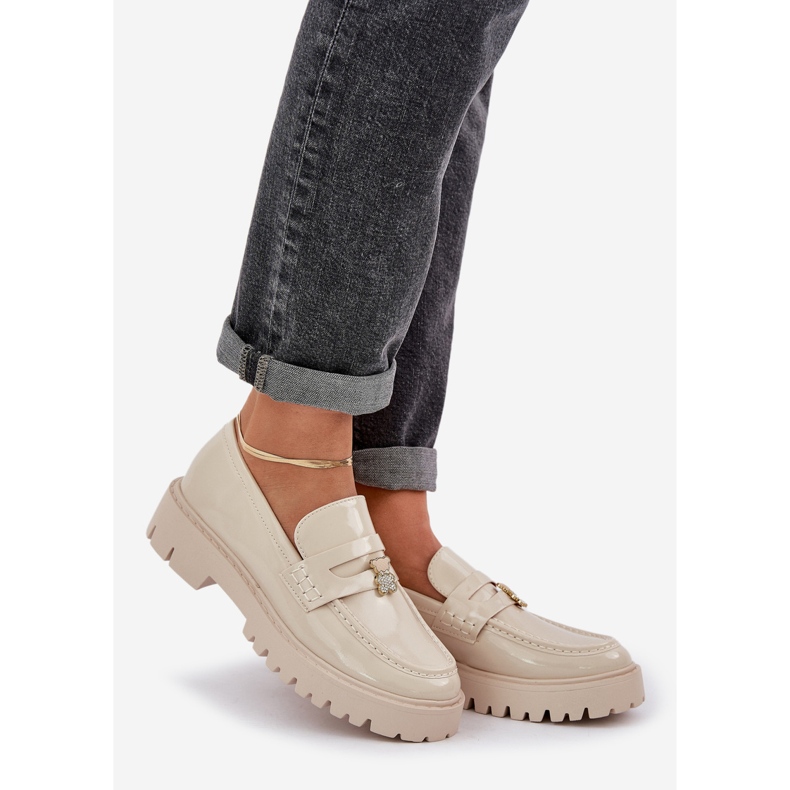 Oslikane ženske natikače s igle bež medvjeda 1