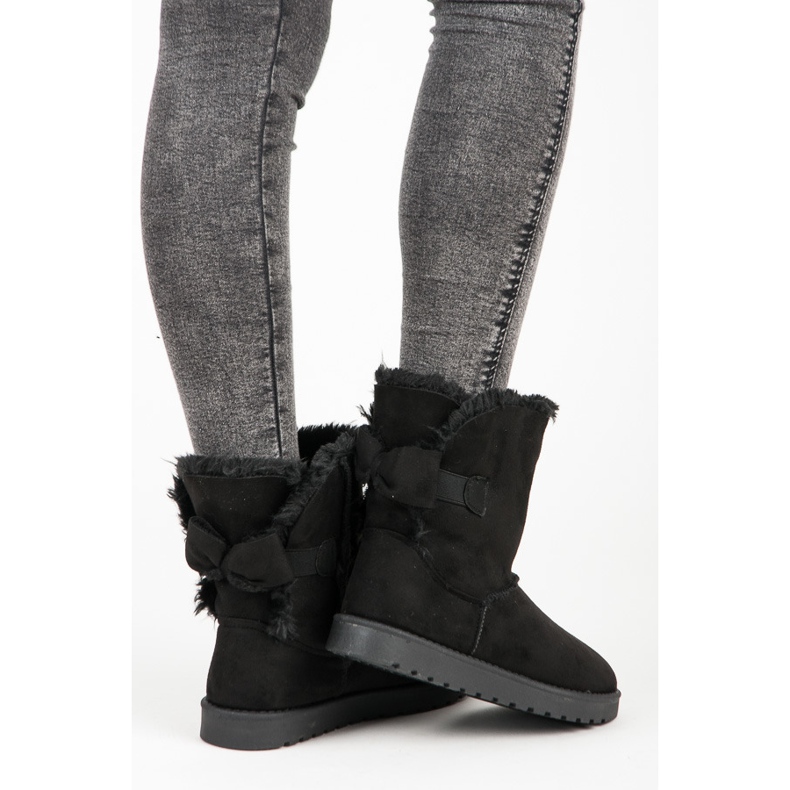 Mukluki od antilopa s mašnom crna 1