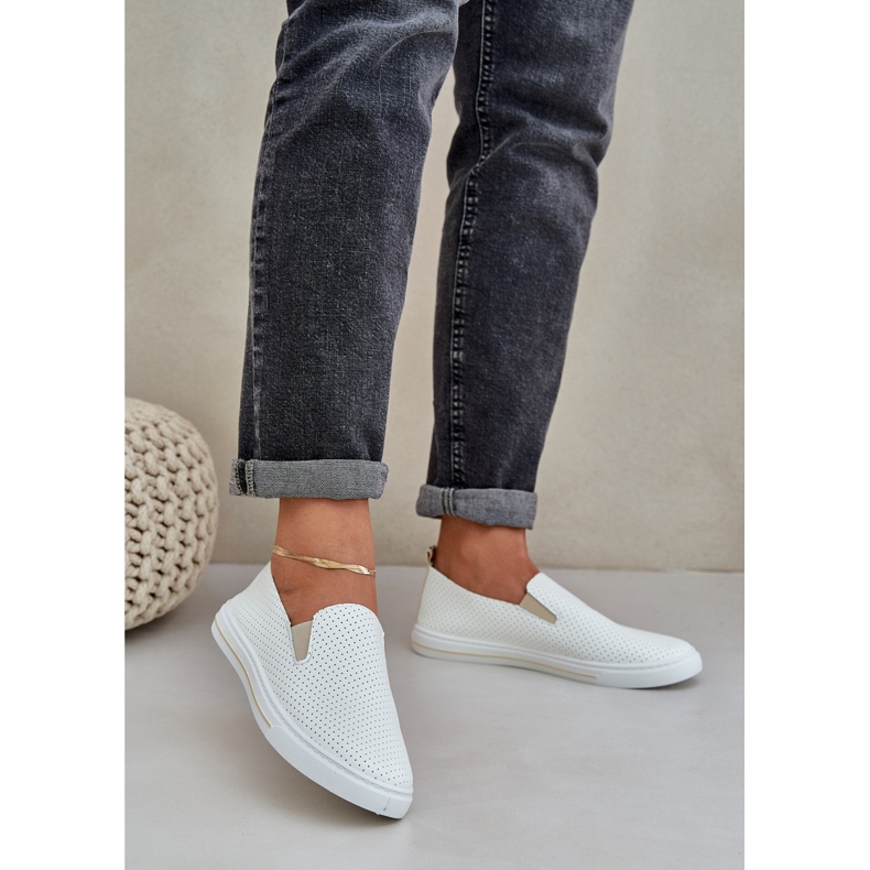 Slipped Eco Leather ženske tenisice tenisice s laganom bež 2