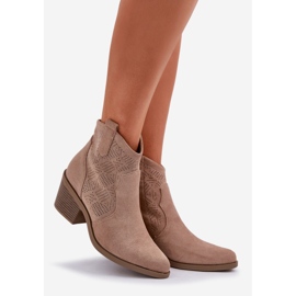 S.Barski Kaubojske čizme za ekološke antilop otvoreni zip bež 1