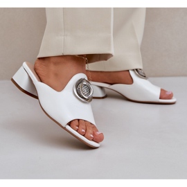 Jezzi Elegantne ženske niske -heave s bijelim ukrasom bijela 2