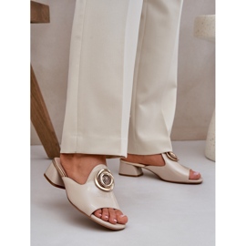 Jezzi Elegantne ženske niske potrebe s bež ukrasom 2