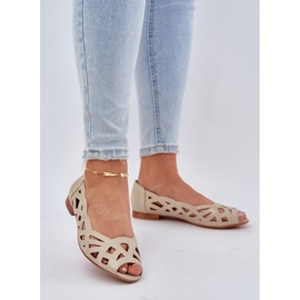 Jezzi Otvorene balerine s golim prstima zlato zlatni 2