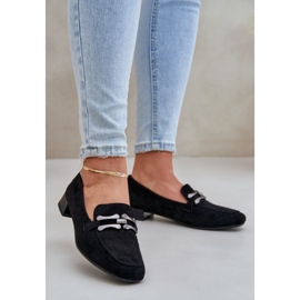 Mokasini s ukrasom na osjetljivoj peti Eco suede crno crna 2