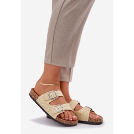 Materijal lepršavi na plutasti potplat s kopčama žutim žuta boja 1