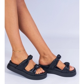 Crne papuče na platformi crno 1