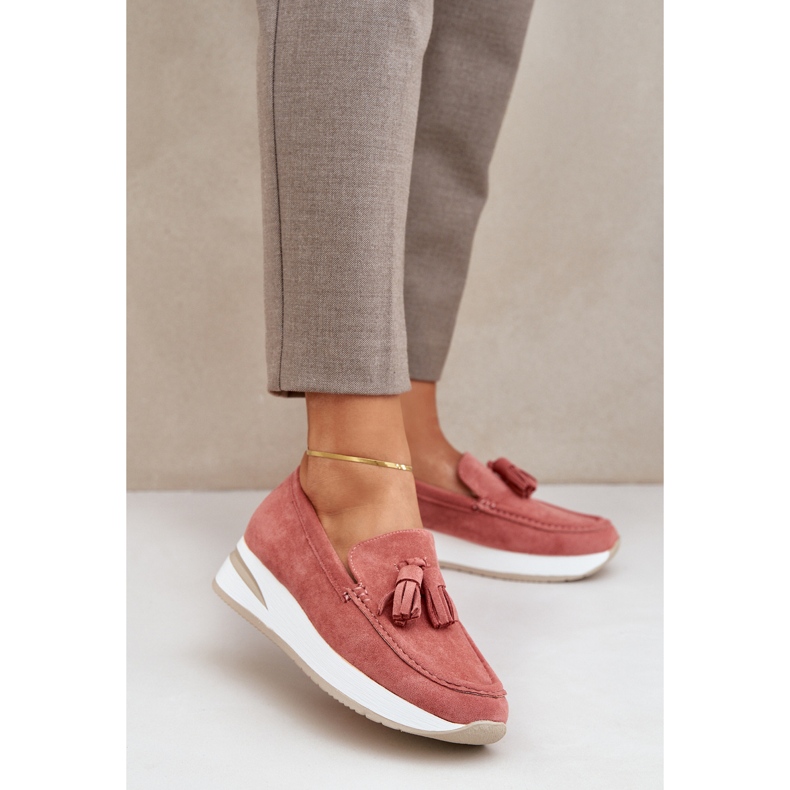 Mokasini na nježnom ekonomskom ružičastom antilop ružičasta 2