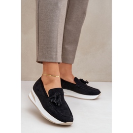 Mokasini na nježnom ekonomskom klinu crna 2