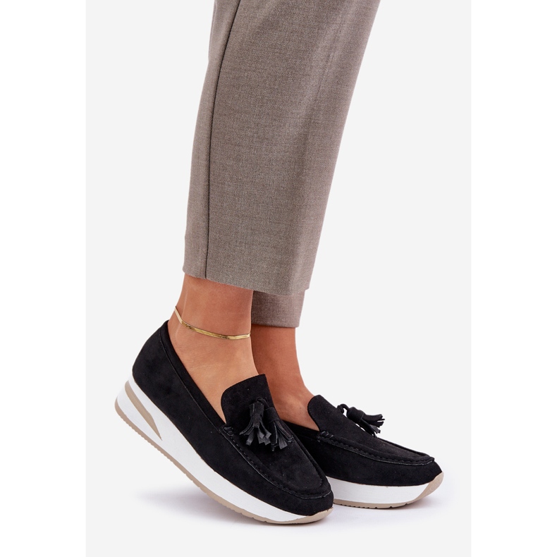 Mokasini na nježnom ekonomskom klinu crno 1