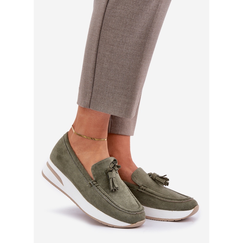 Mokasini na osjetljivim eko ​​vjenčanjima zeleni zelena 1