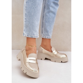 Zazoo Ravni -kožni natikači s kožnim natikačima zlatna 2