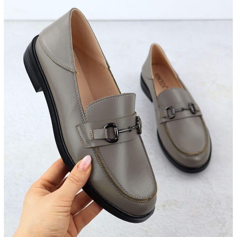 Moccasin cipele s dekoracijama Vinceza 18107 siva 1