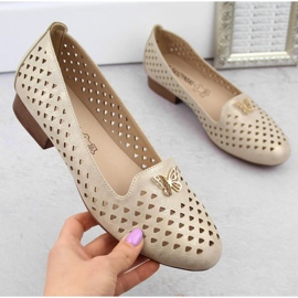 M.Daszyński W SAN35 zlatne ažur cipele zlatna 2