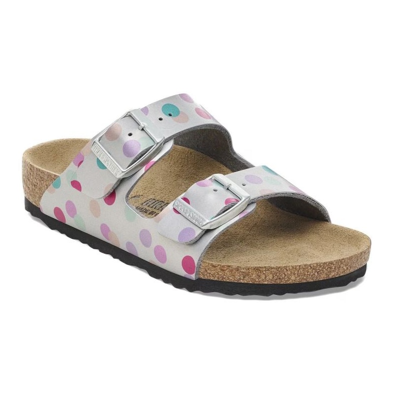 Birkenstock Arizona BS 1029805 Flops u polka točkicama srebro 1