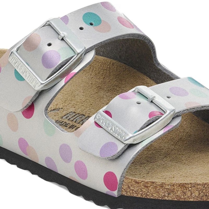 Birkenstock Arizona BS 1029805 Flops u polka točkicama srebro 2