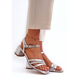 Ženske eko -sandale sandale Sergio Leone SK046 Srebrni uložak srebro 1