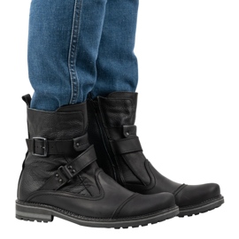 Olivier Kožne muške čizme Chelsea čizme 82KZ crne crna 1