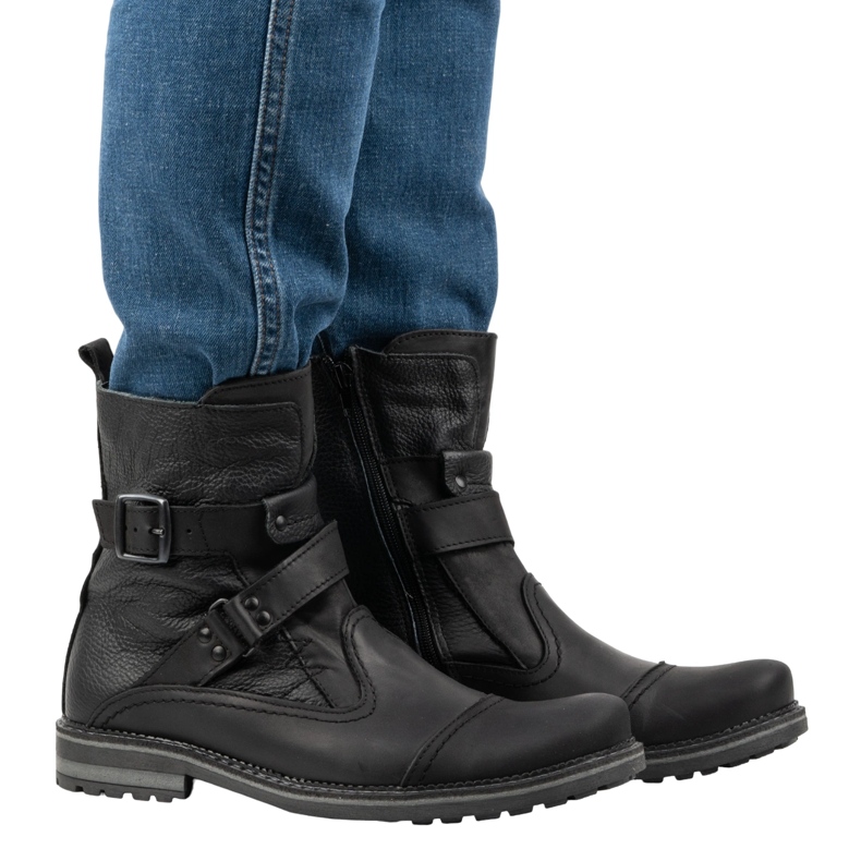 Olivier Kožne muške čizme Chelsea čizme 82KZ crne crna 1