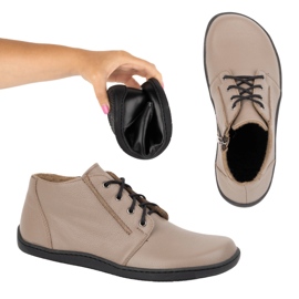 Olivier Bose ženske kožne cipele, malo izolirane, visoke s patentnim zatvaračem 787, bež 1