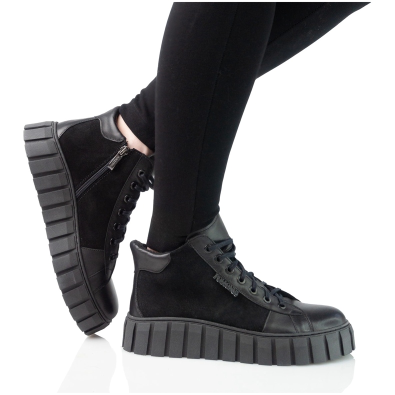 Ženske kožne cipele Pollonus Crno lice 5-1575-004 crna 2