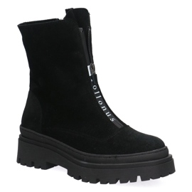 Ženski kožni radnice Pollonus crni velor 5-1601-001 crna 1