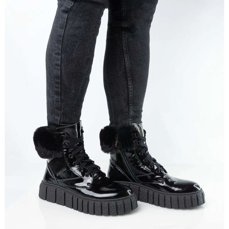 Ženske kožne kože Pollonus Crno oružje 5-1574-001 1