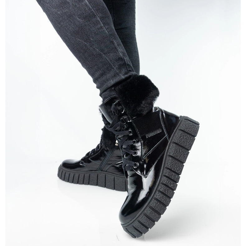 Ženske kožne kože Pollonus Crno oružje 5-1574-001 2