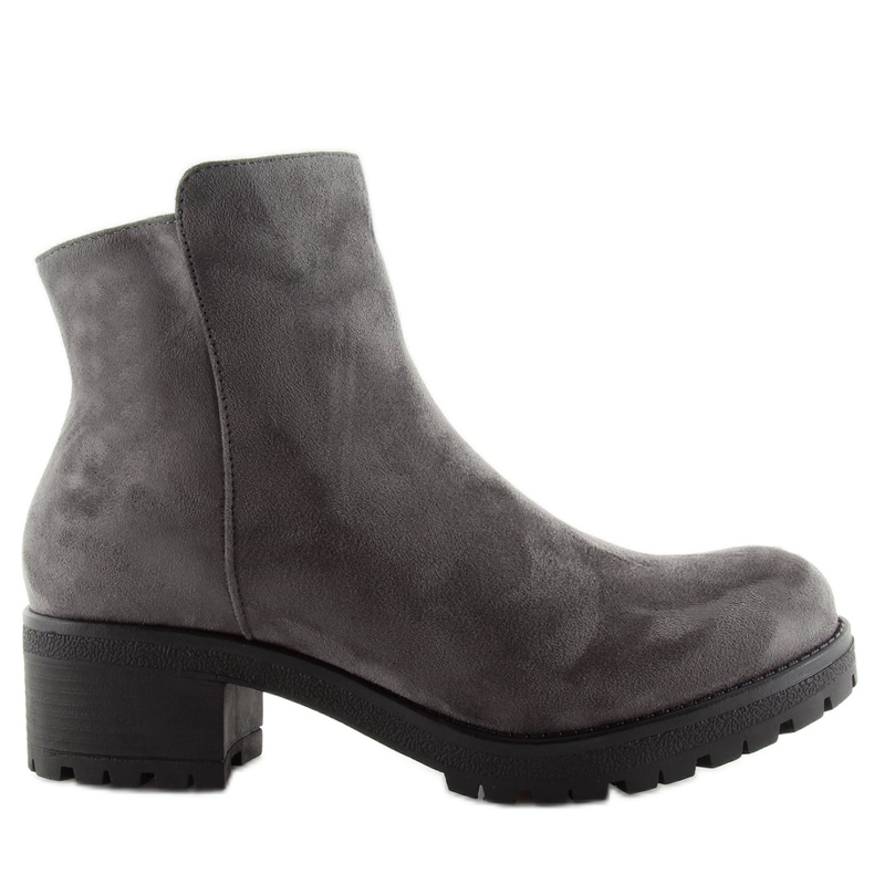 Sive ženske čizme sa širokim potpeticama siva 1