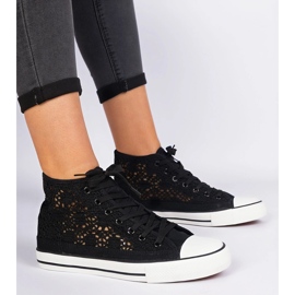 Crne otvorene tenisice crno 1