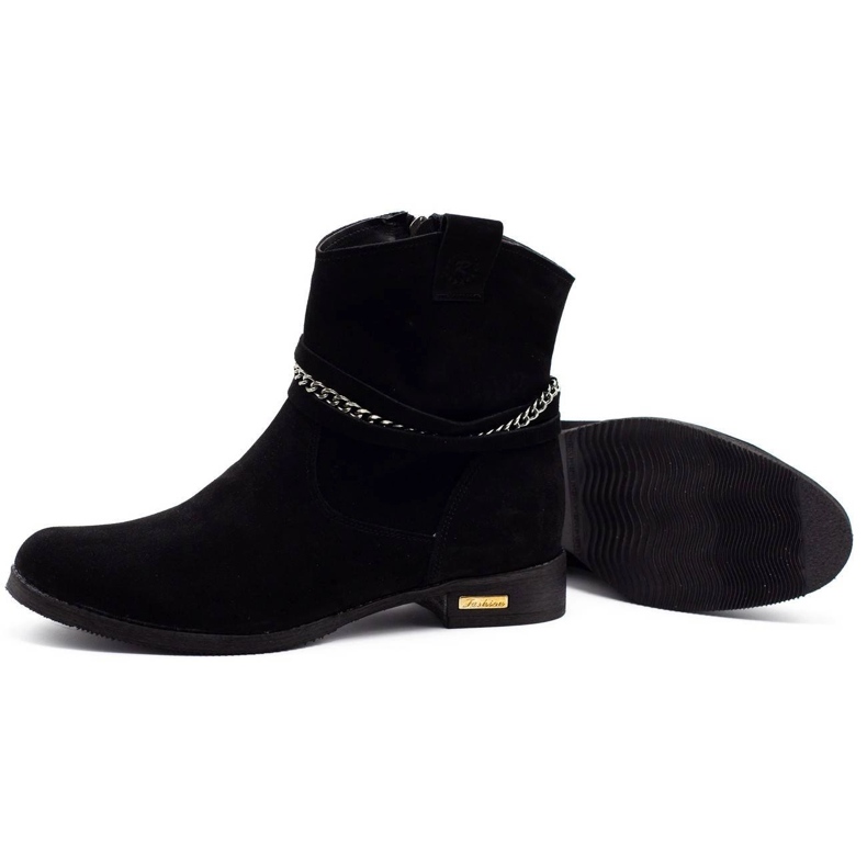 Olivier Crne ženske izolirane čizme s lancem Luna crna 1