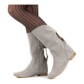 Olivier Ažurna Elena čizme sive boje siva 1