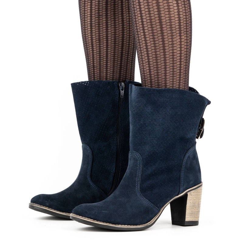 Olivier Ažurirane kožne gležnjače Sophia, tamnoplave plava 1