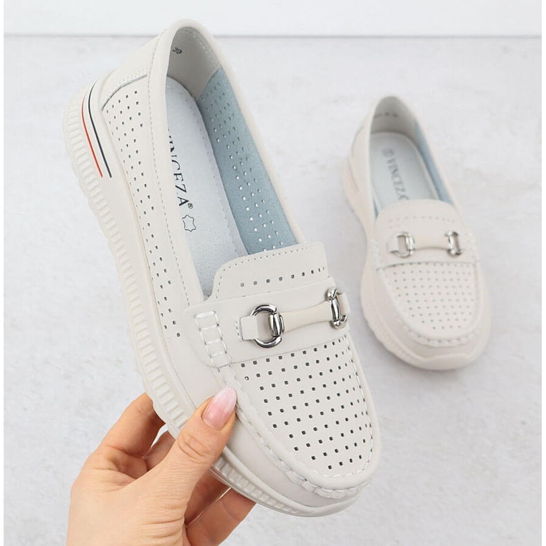 Otvorene kožne cipele, bež natikači Vinceza 95331 1