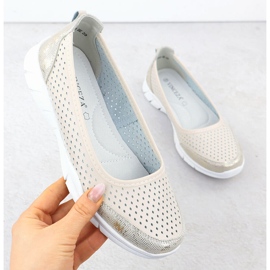 Kožne balerine Otvorene udobnosti Beige Vinceza 95323 bež 1